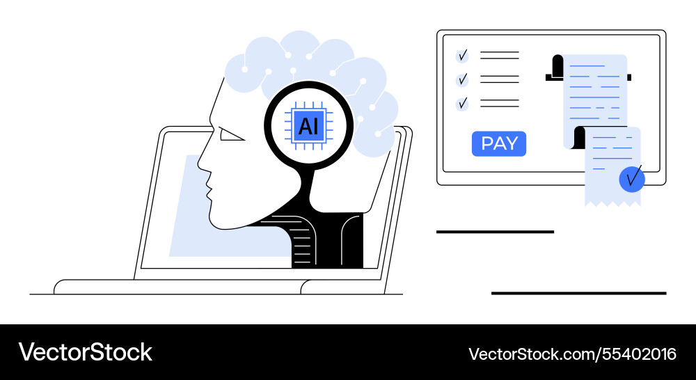 Ai technology enhancing automated workflow Vector Image