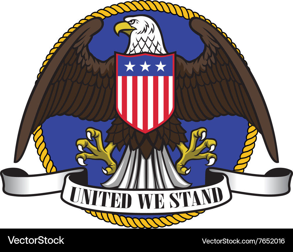 American Eagle with Flag Shield Royalty Free Vector Image