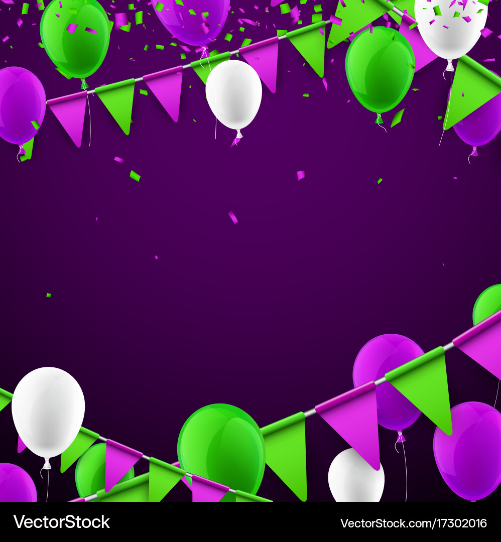 Background with flags and balloons Vector Image