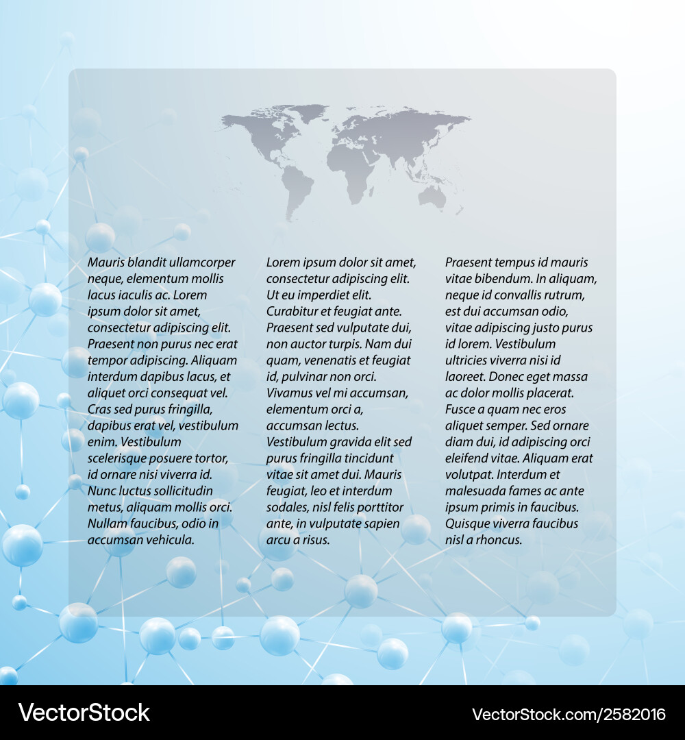 Blue abstract background of molecule structure vector image