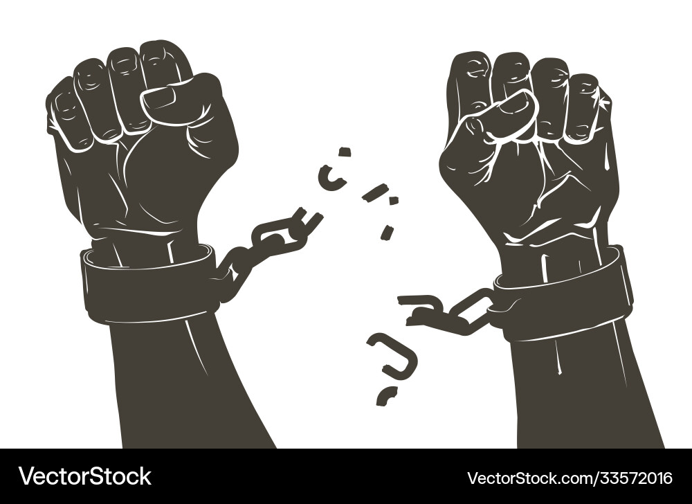 Breaking Shackles: Freedom & Resistance Vector Image