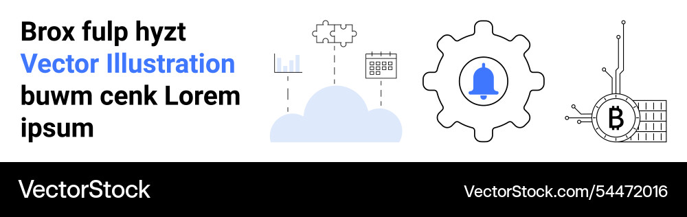 Cloud computing and blockchain with bell Cloud computing and blockchain with bell vector image