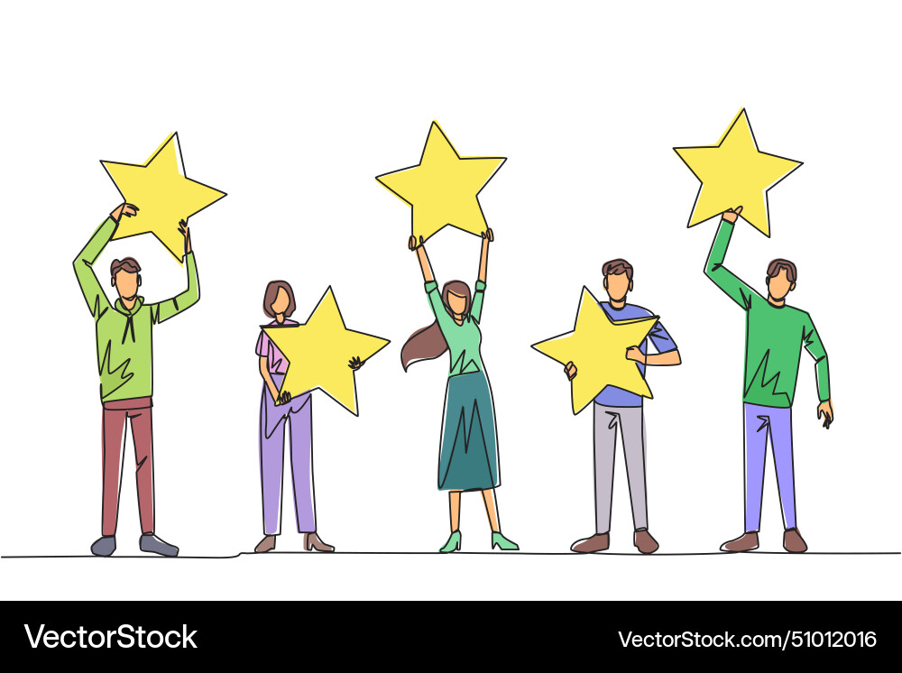 Continuous Line Stars vector image
