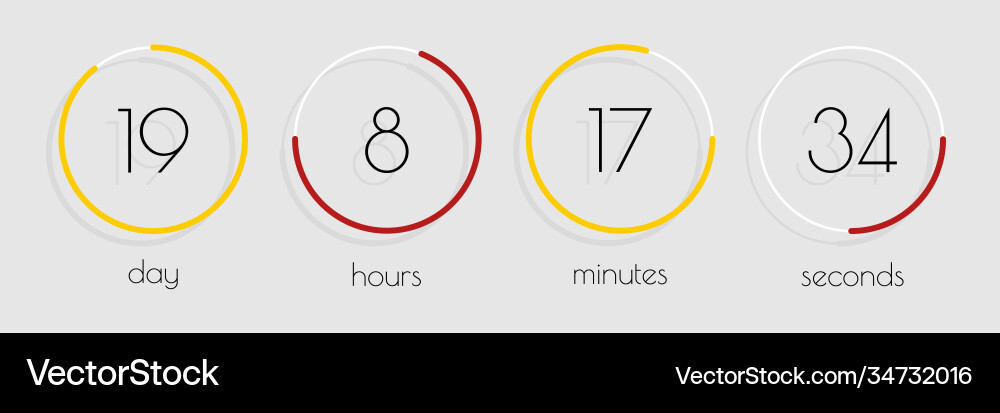 Countdown website template digital clock timer Countdown website template digital clock timer vector image