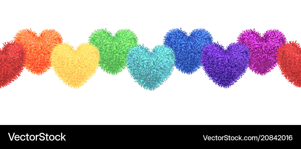 Decorative elements with pom-poms in the shape Decorative elements with pom-poms in the shape vector image