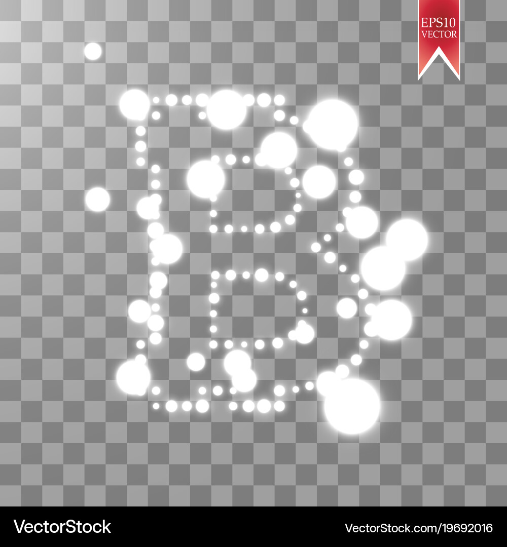 Digital bitcoins symbol with light effect Vector Image