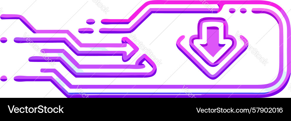 Digital pathway download icon tech integration Vector Image