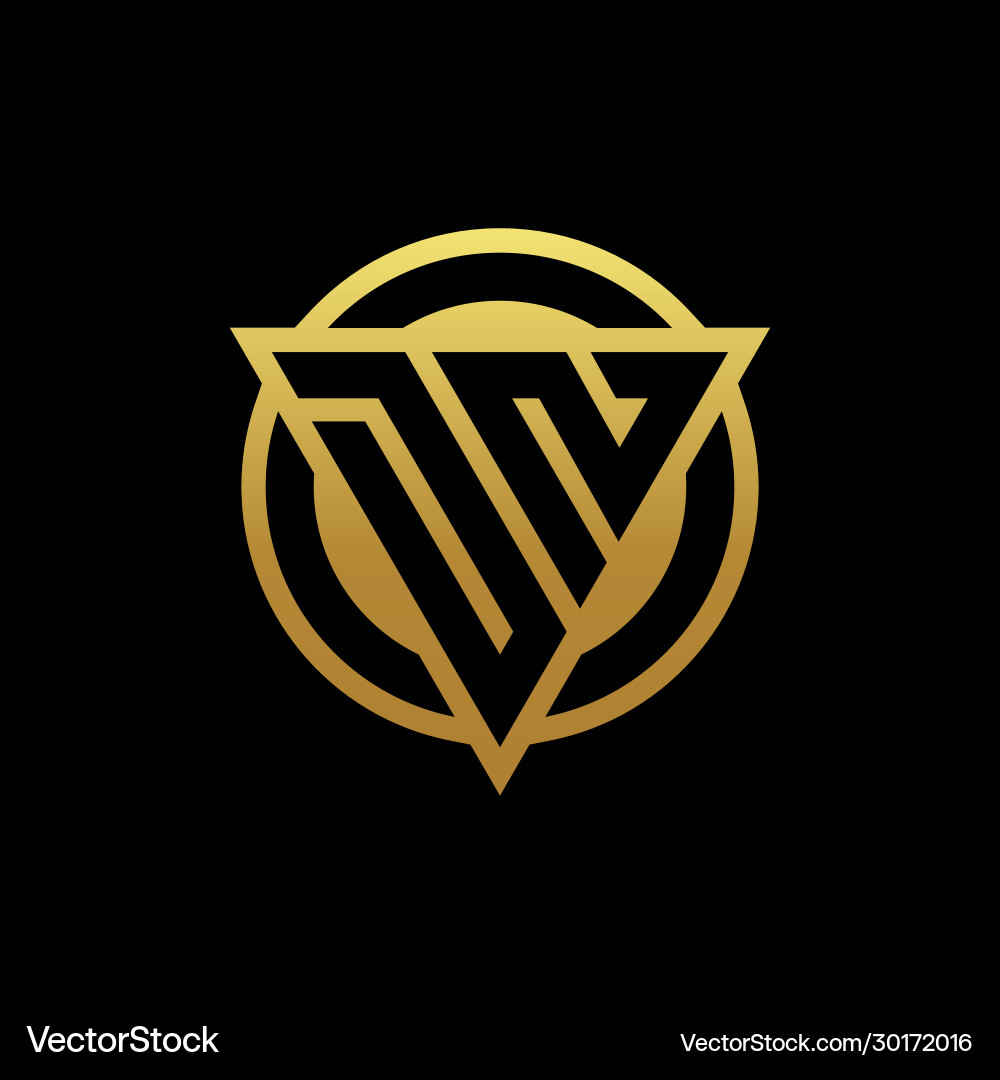 Dn logo monogram with triangle shape and circle Vector Image