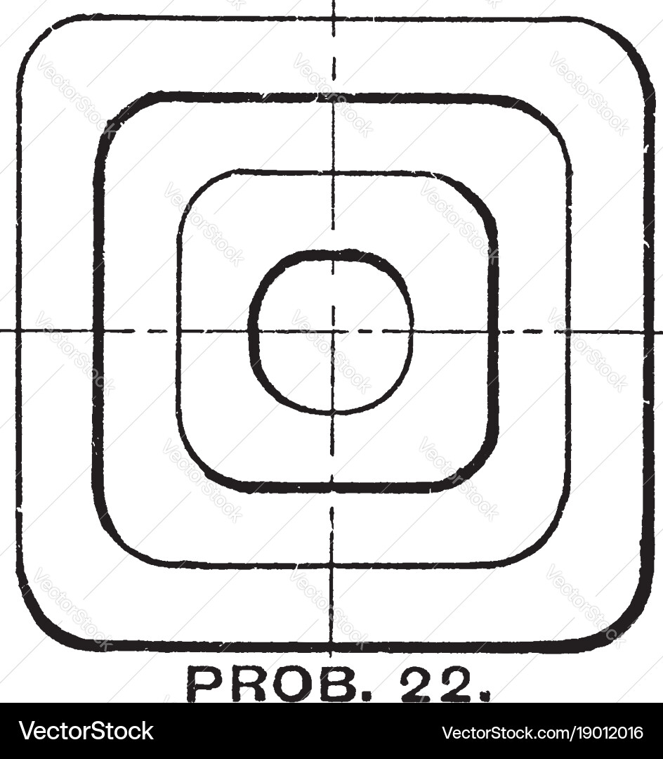 Drawing exercise eight concentric circles shape vector image