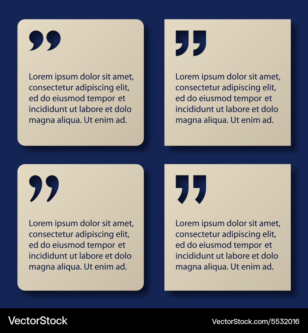 Eps10 paper quotation mark square frames vector image