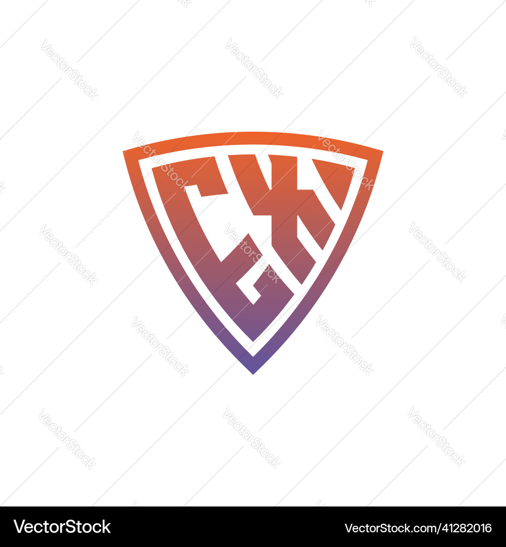 Ex logo shield monogram gradient style design Ex logo shield monogram gradient style design Vector Image