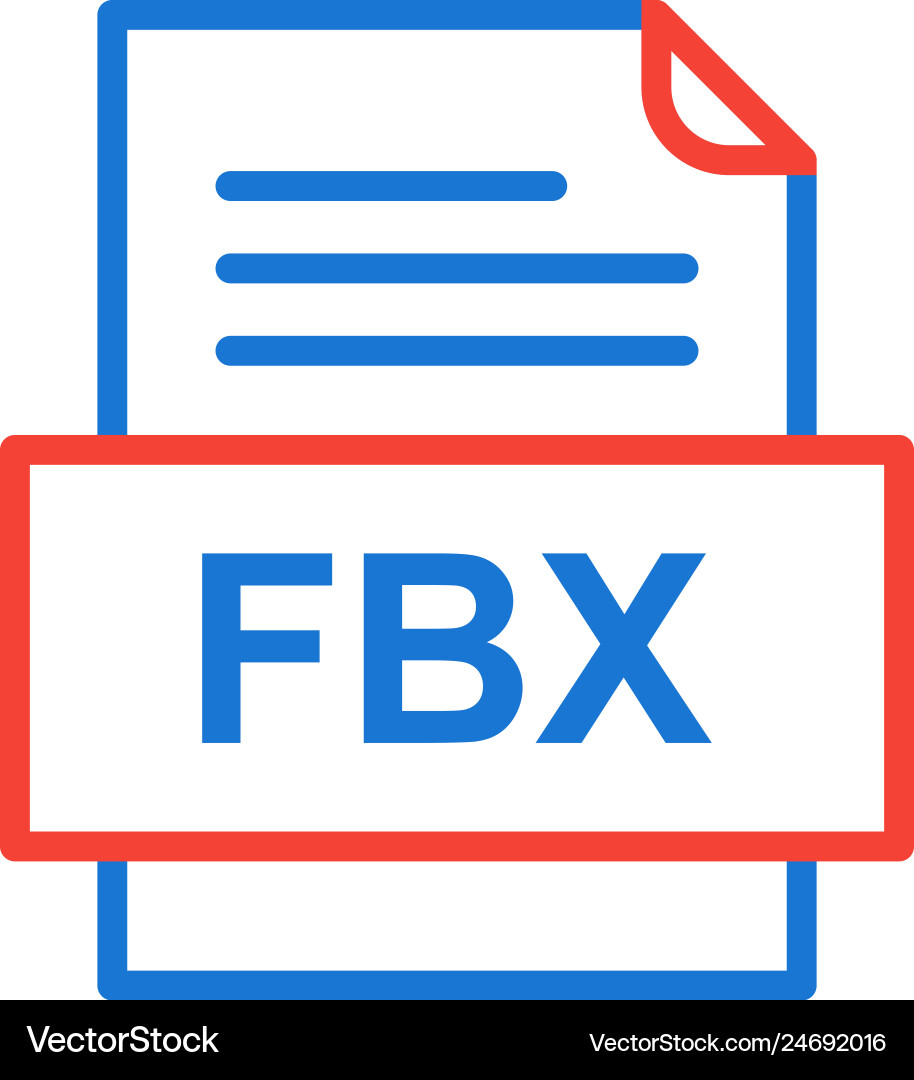 Fbx file document icon vector image