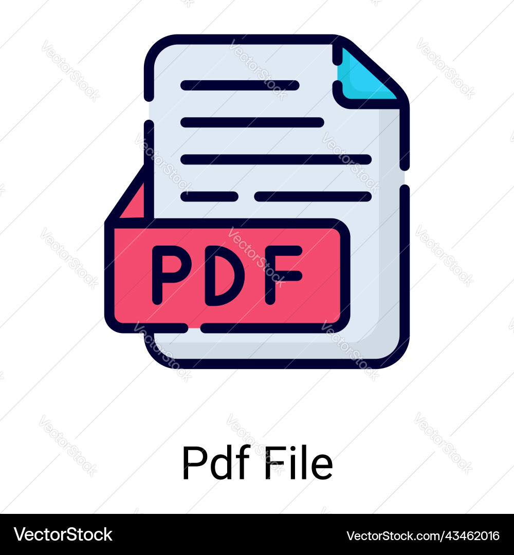 File format pdf color line icon isolated vector image
