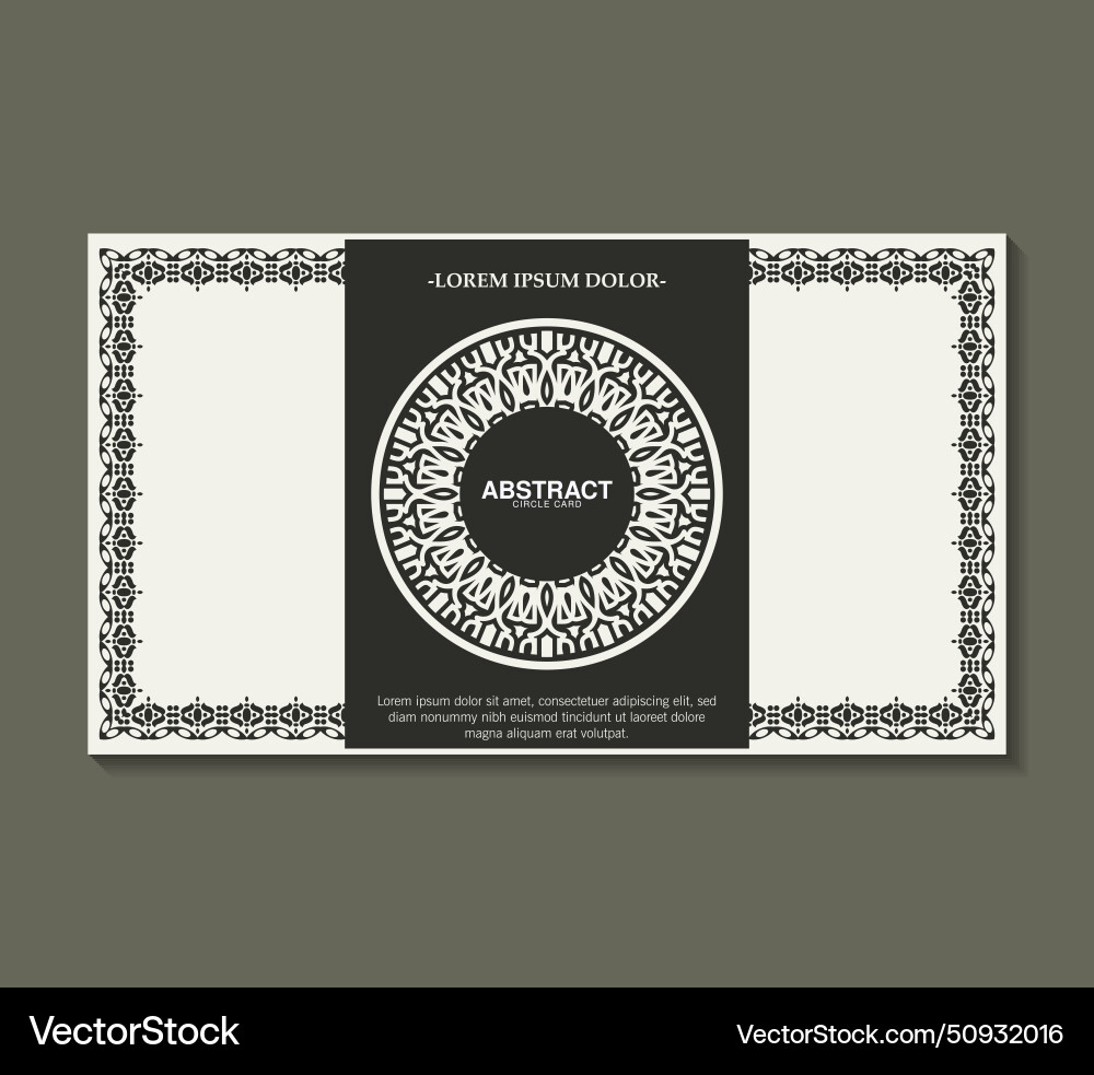 Flat border circle pattern card design Flat border circle pattern card design vector image