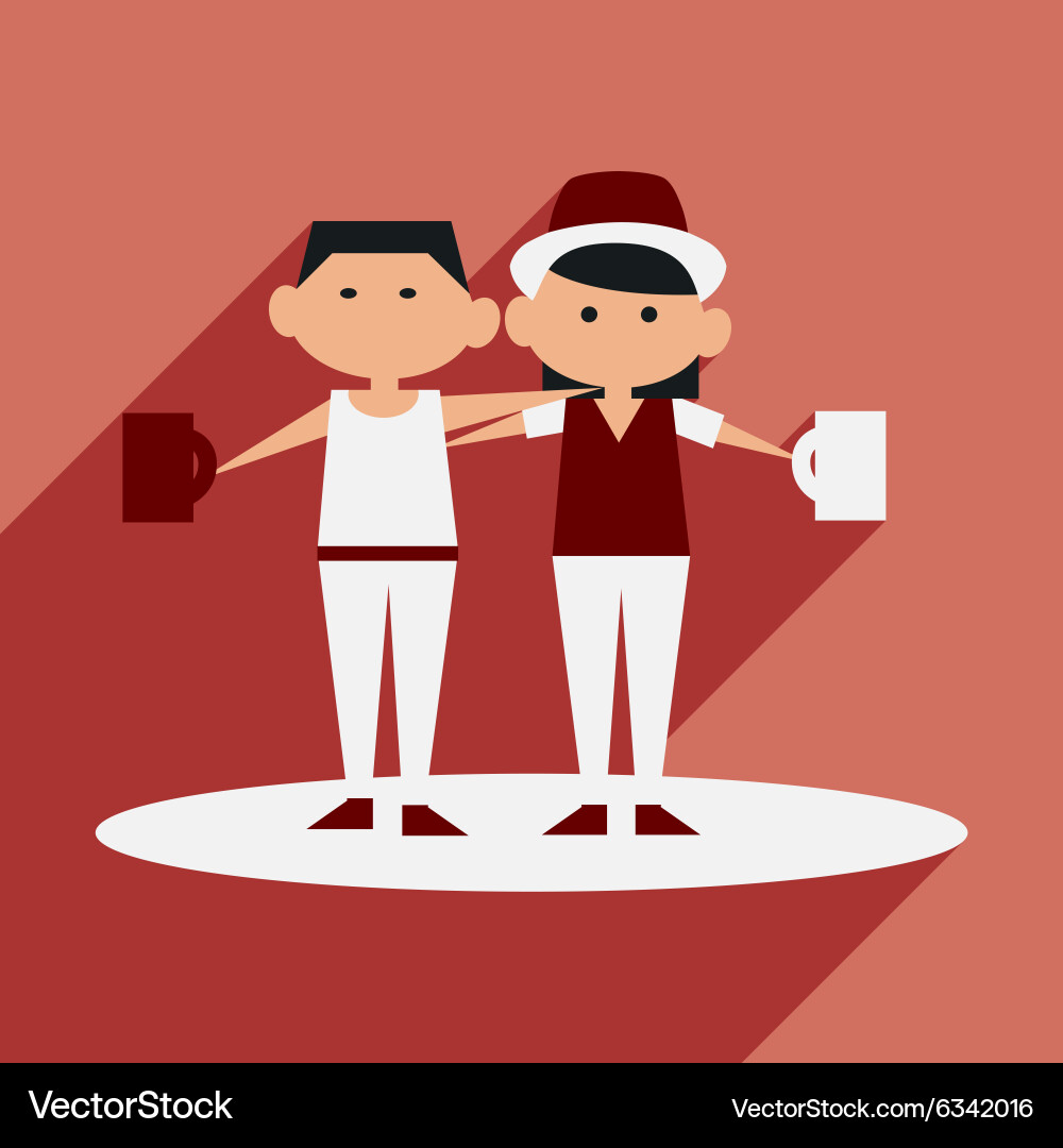 Flat with shadow icon and mobile application vector image
