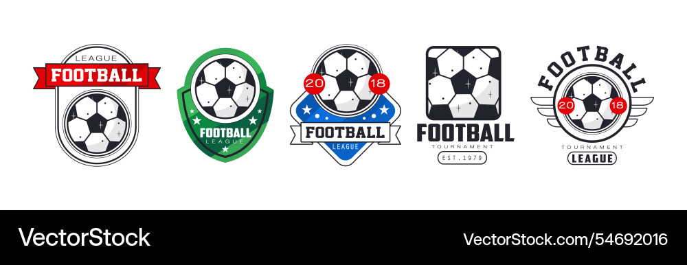 Fußball Liga Badge und Logo Design-Set Fußball Liga Badge und Logo Design-Set Vektorbild