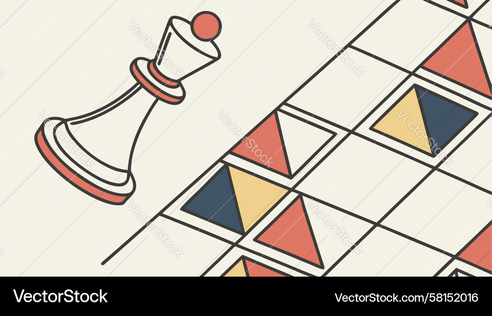 Geometric Chess Pawn Diagonal Pattern Vector Image