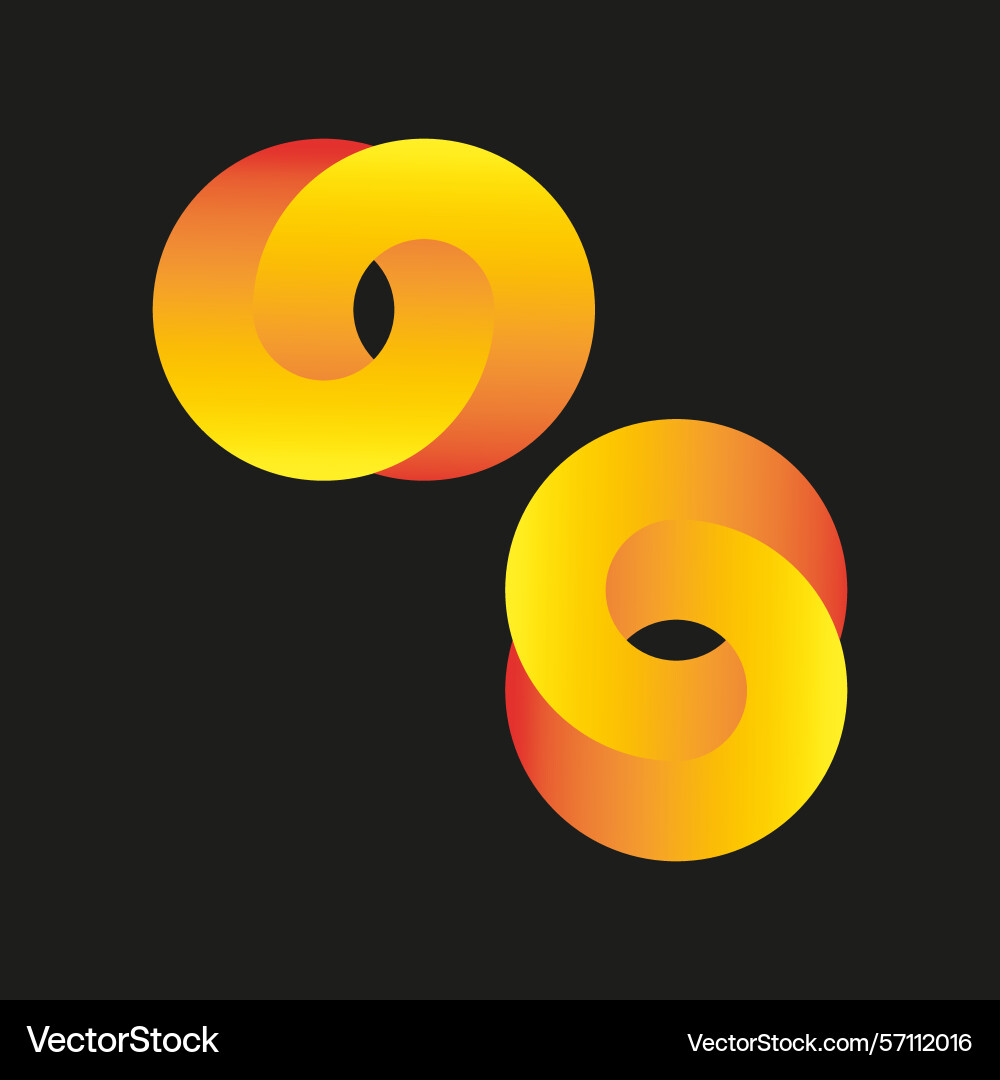 Golden loop icon gradient ring shape yellow Golden loop icon gradient ring shape yellow Vector Image