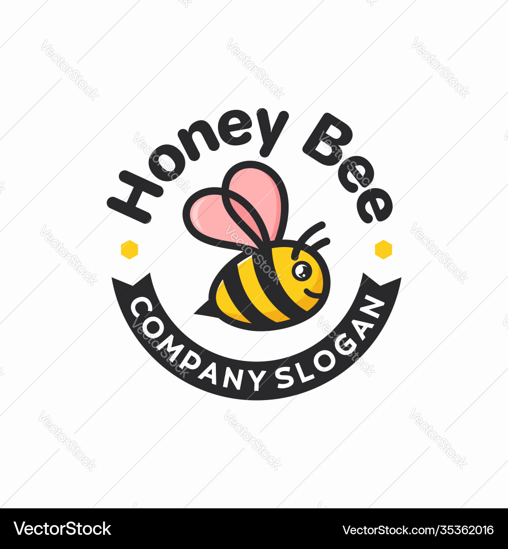 Honey Bee Logo Template – Royalty-Free Vector | VectorStock