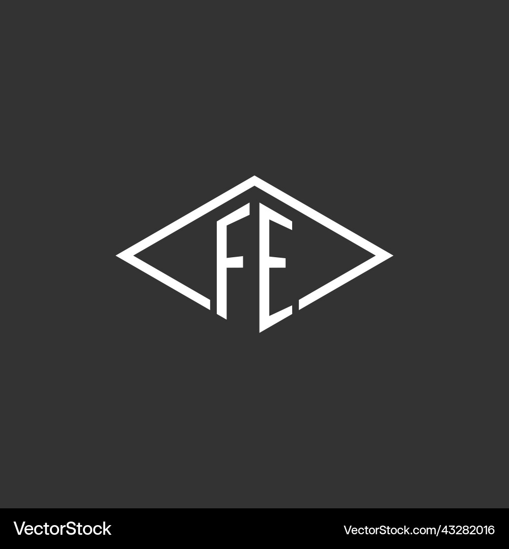 Initials fe logo monogram with simple diamond Vector Image