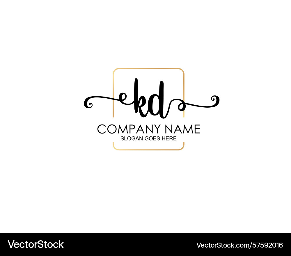 Kd initial handwriting logo design collection Kd initial handwriting logo design collection Vector Image
