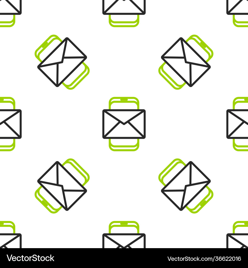 Line mobile and envelope new message mail icon Line mobile and envelope new message mail icon vector image