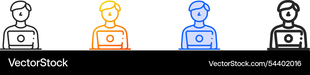 Online lesson iconthin linear gradient blue Vector Image