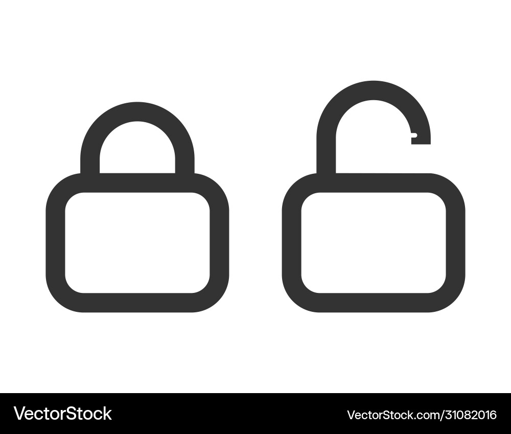 Padlock closed and opened isolated icon Padlock closed and opened isolated icon vector image