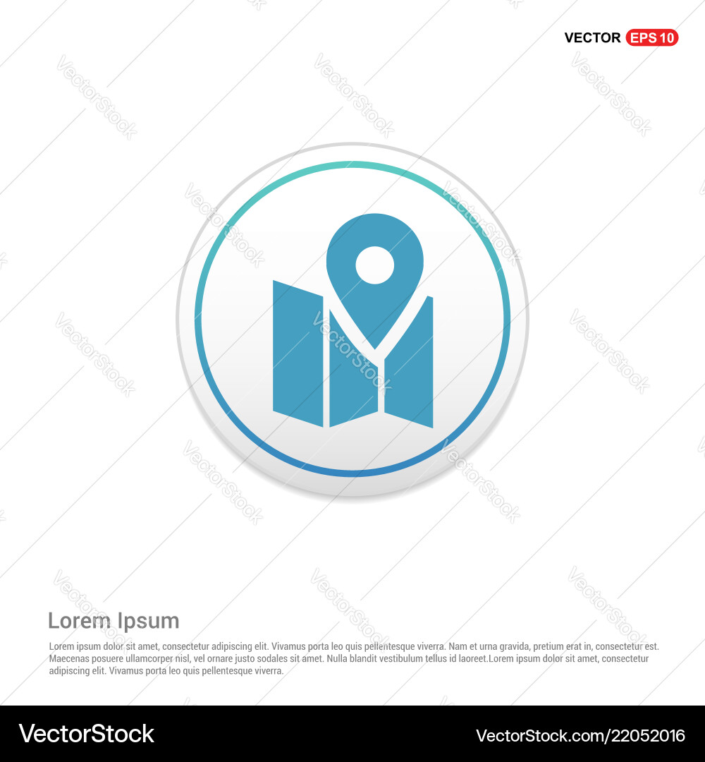 Pin on map icon - white circle button Vector Image