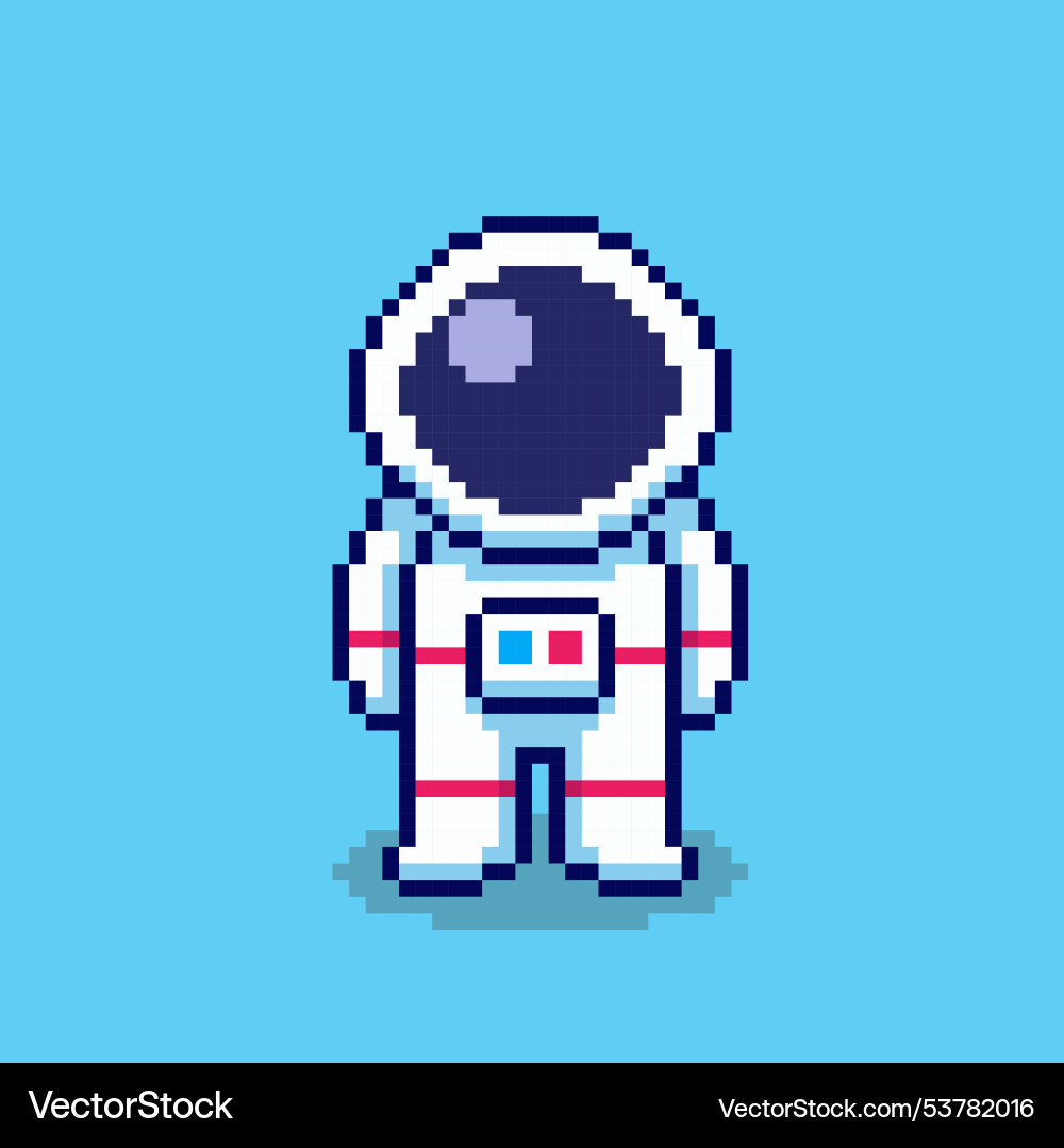 Pixel art astronaut game asset design Pixel art astronaut game asset design Vector Image