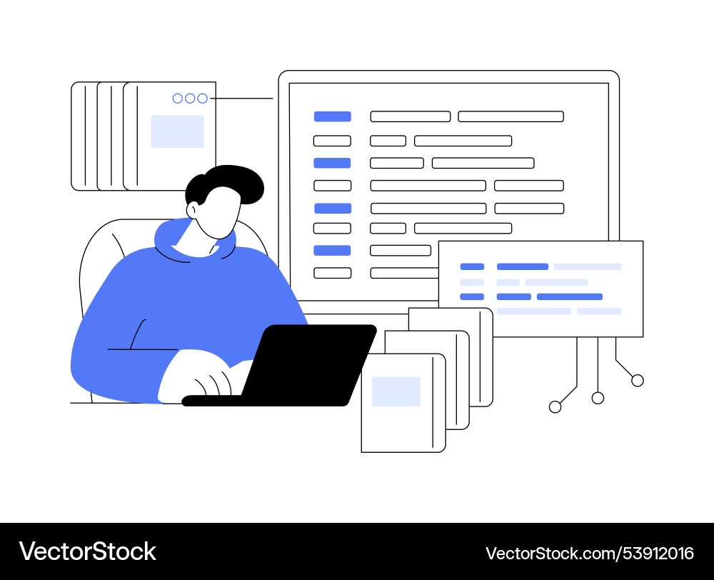 Programming language learning isolated cartoon Programming language learning isolated cartoon vector image