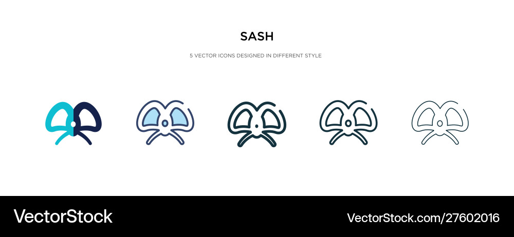 Sash icon in different style two colored vector image