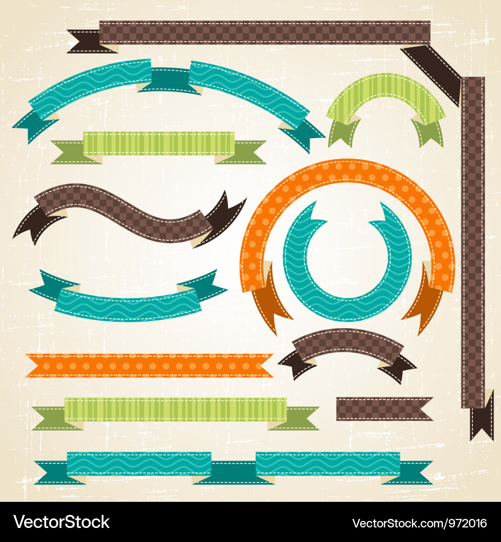 Set of retro ribbons and labels Vector Image