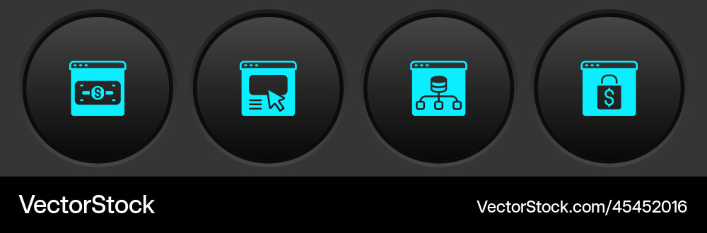 Set online shopping on screen ui or ux design Vector Image