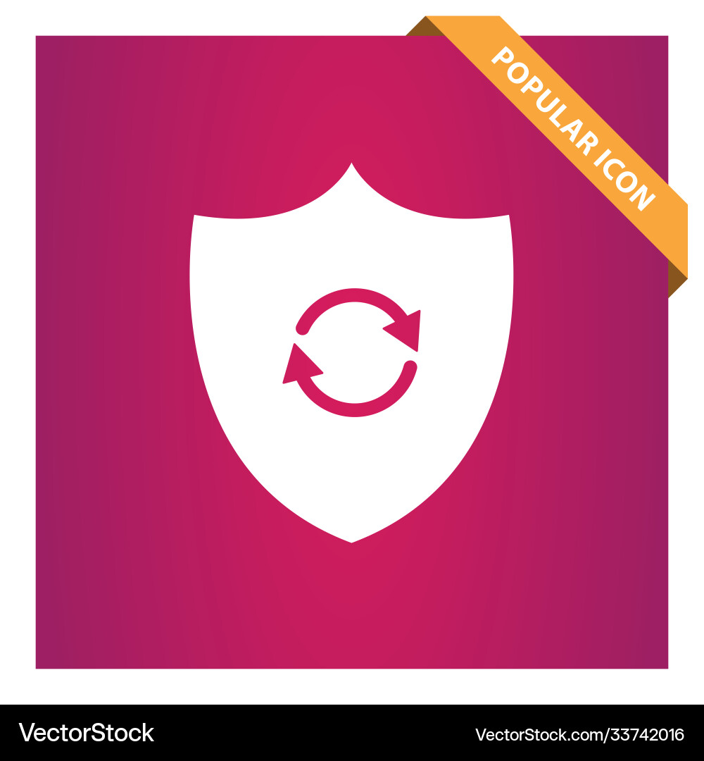 Shield refresh icon vector image