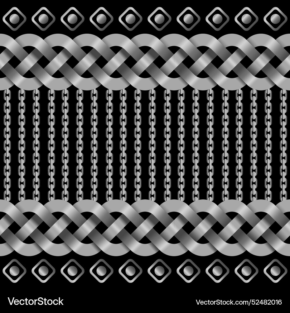 Silver seamless pattern ornament of chain Vector Image