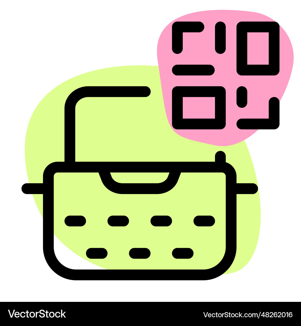 Typewriter details identified through qr code vector image