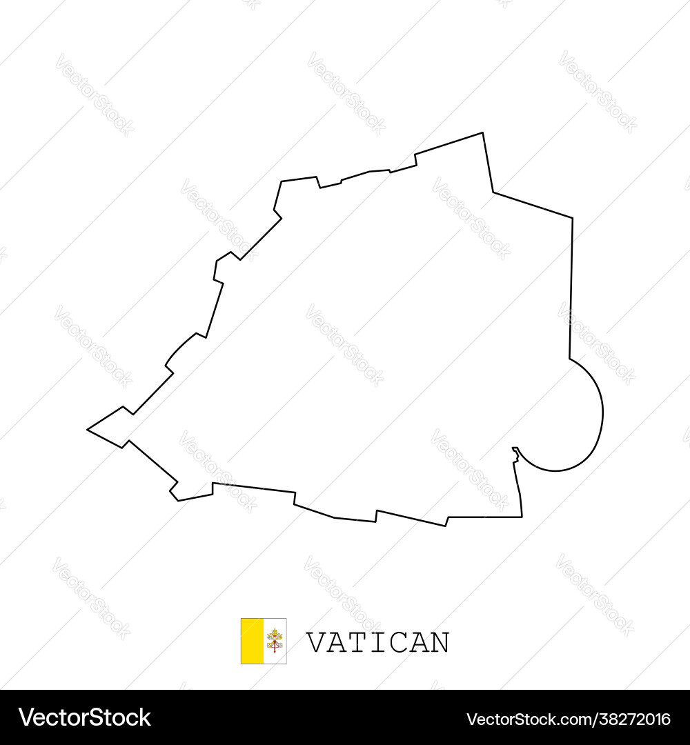 Vatican map line linear thin simple Vatican map line linear thin simple vector image