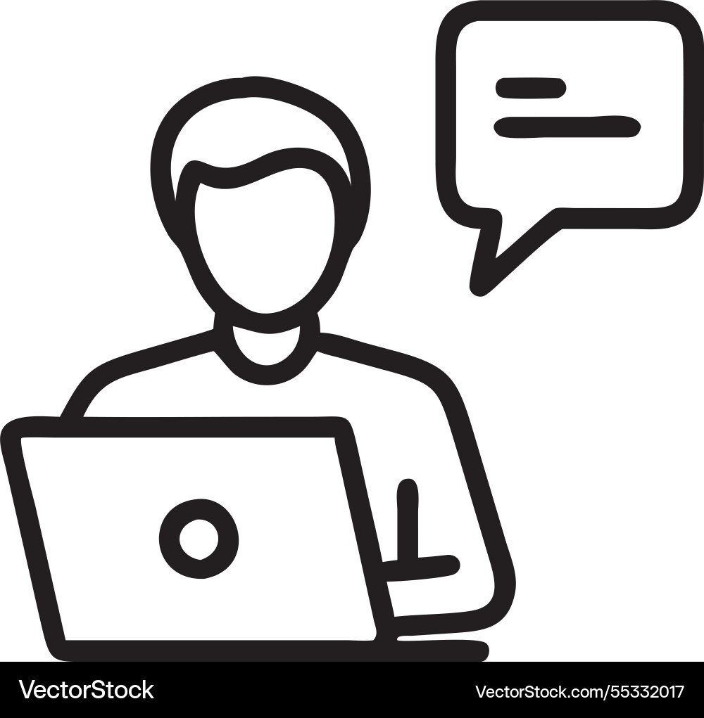Ai powered laptop for graphic design language Vector Image