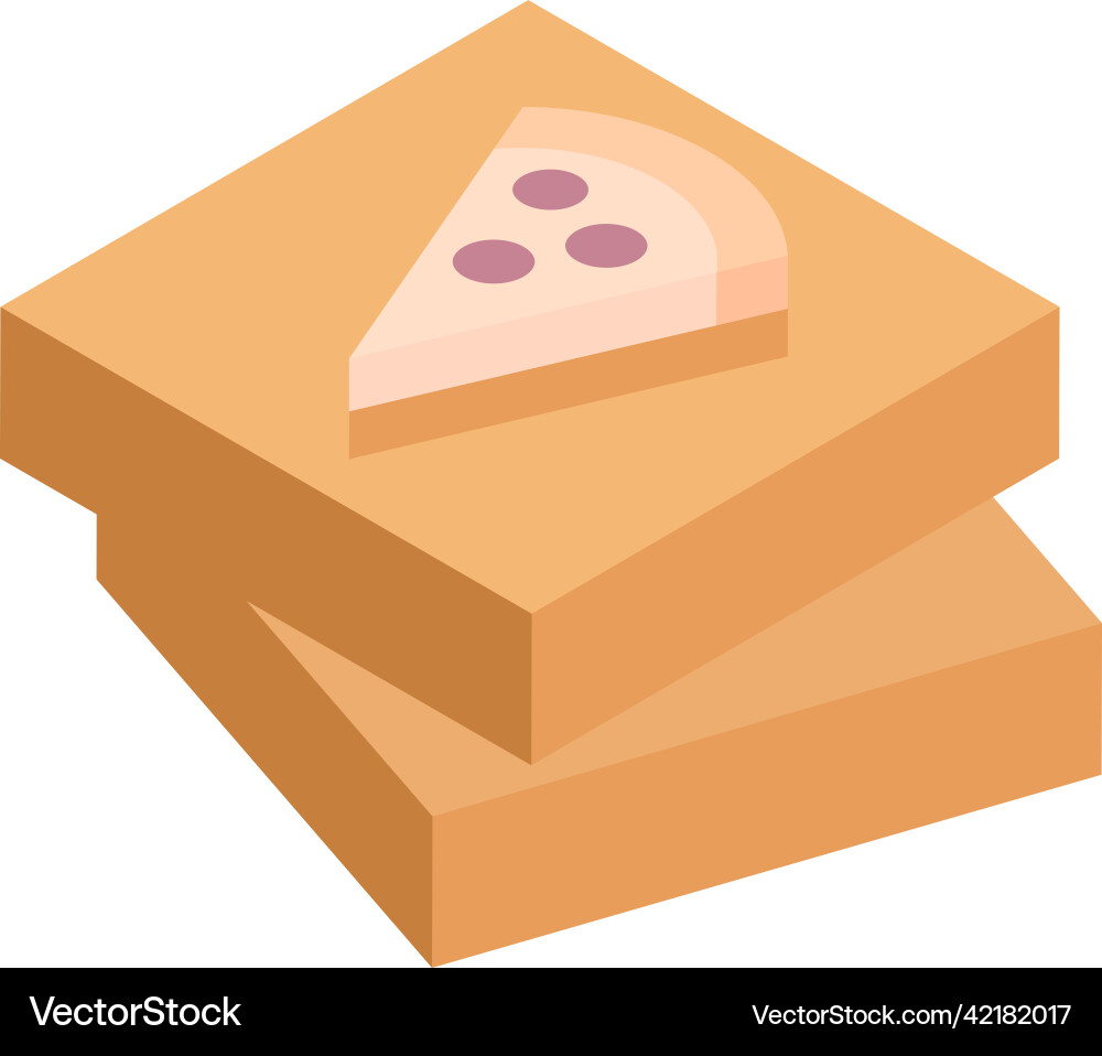 Appetizing tasty pizza triangle piece cardboard Appetizing tasty pizza triangle piece cardboard vector image