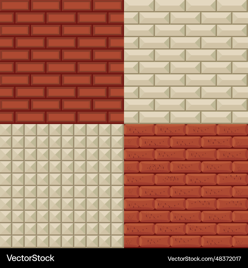 Architecture rustication types set smoth vector image