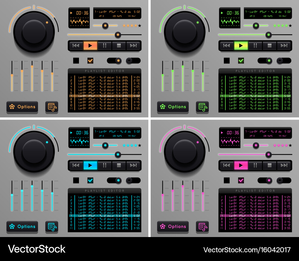 Audio Player Interface Vector Image