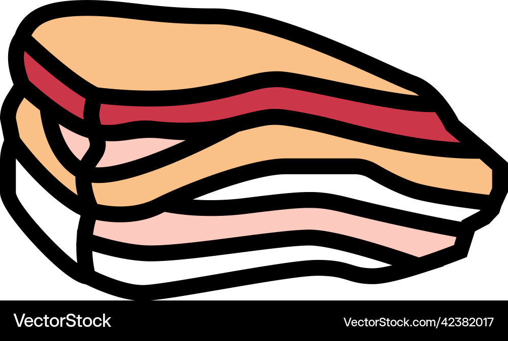 Bacon beef color icon Bacon beef color icon Vector Image