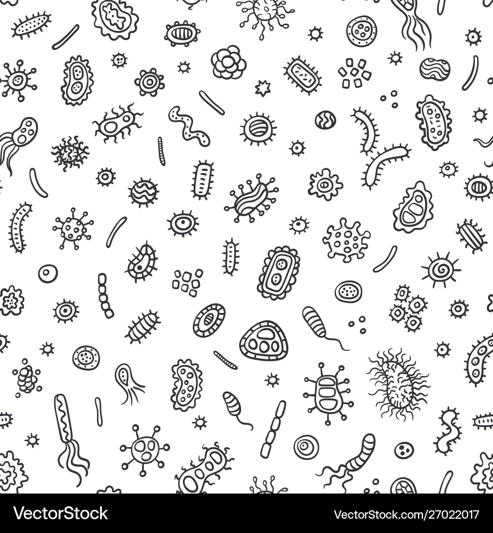 Bacteria and germs outline pattern Bacteria and germs outline pattern vector image