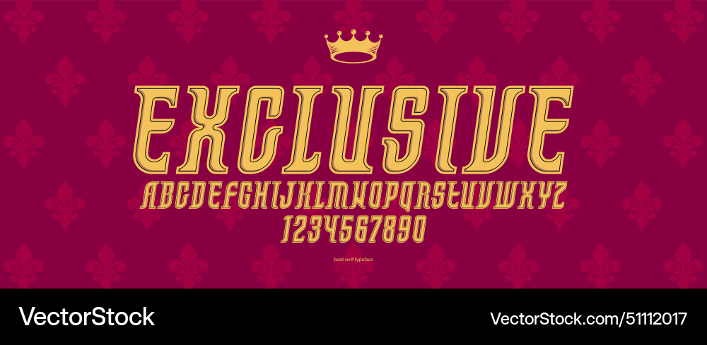 Classic style serif display font for logos Classic style serif display font for logos vector image