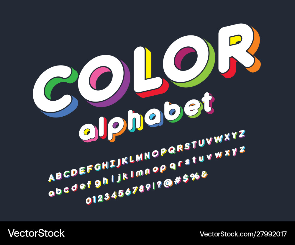 Colour font vector image