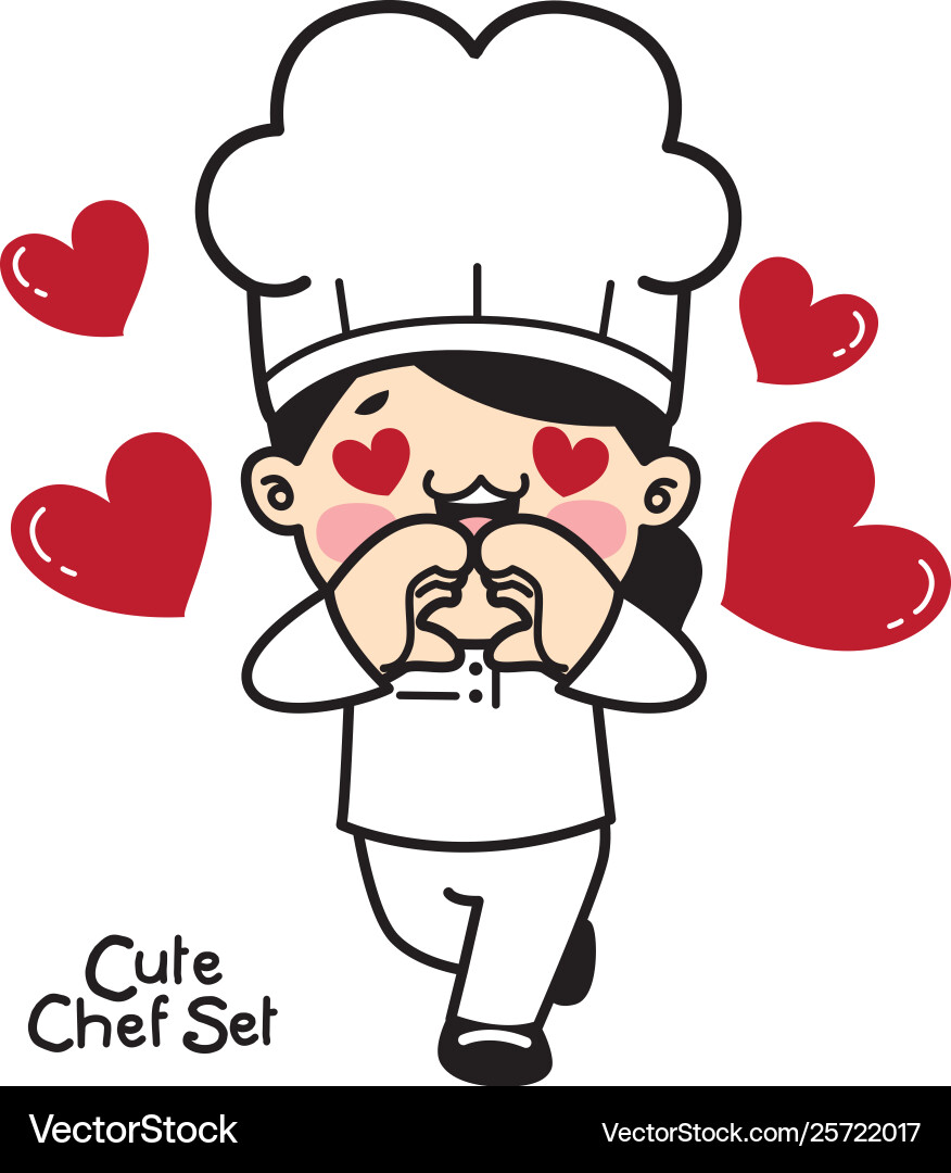 Cute chef character set Vector Image