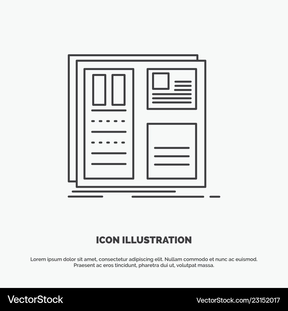 Design Grid Interface Layout ui icon line grau Design Grid Interface Layout ui icon line grau vektorbild