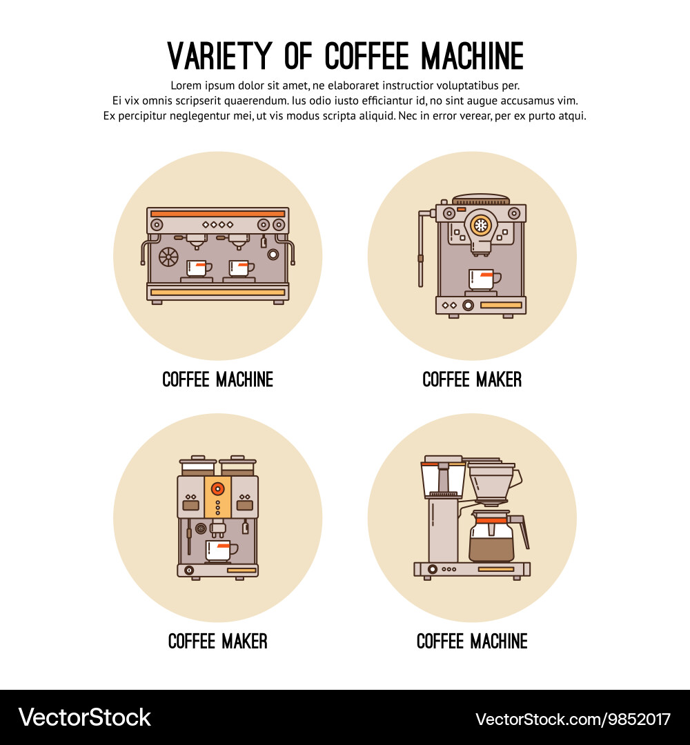 Design template with thin line icons Vector Image