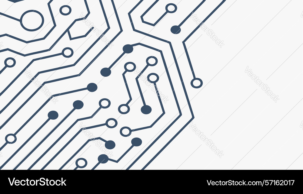 Digital circuitry lines background tech grid vector image